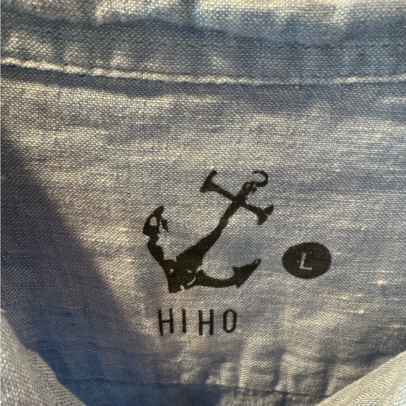 Light Blue Linen Button-Down Shirt - Casual Women’s Top - Picture 3 of 5